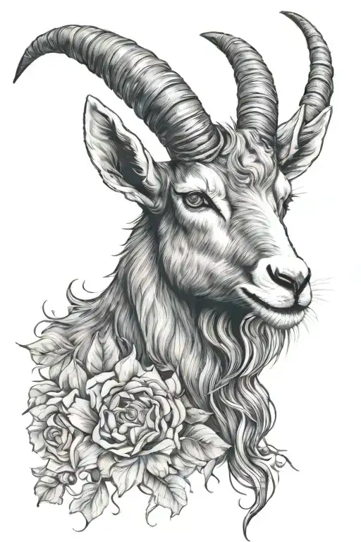 capricorn goat tattoo design idea