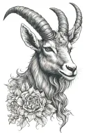 capricorn goat tattoo design idea