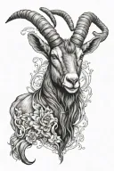 capricorn goat tattoo design idea