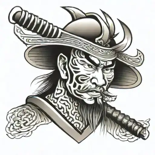 samurai face simple tattoo design tattoo design idea