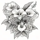calla lily and roses   tattoo design idea