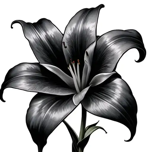 Stargazer Lily Flower tattoo design idea
