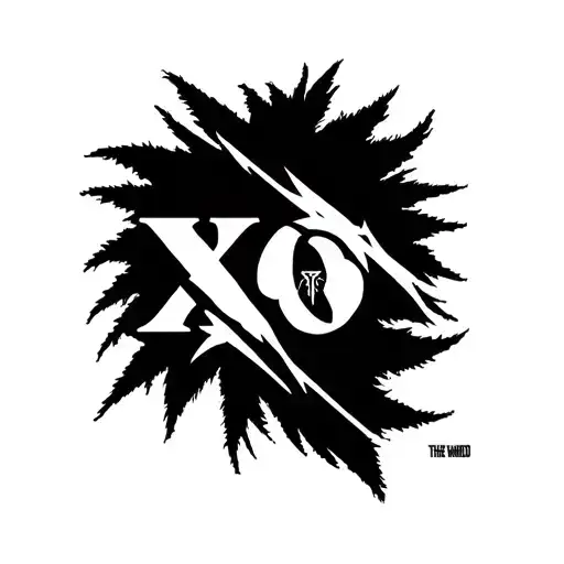 the weeknd XO logo tattoo design idea