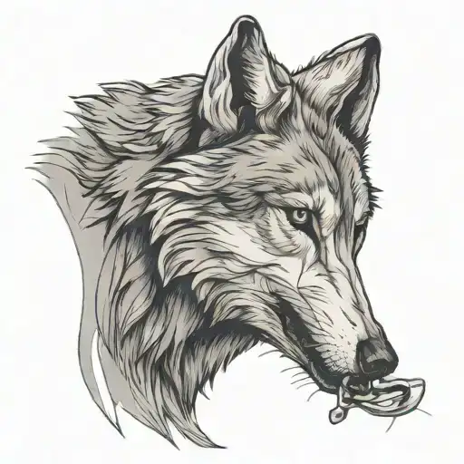 wolf howls tattoo design idea