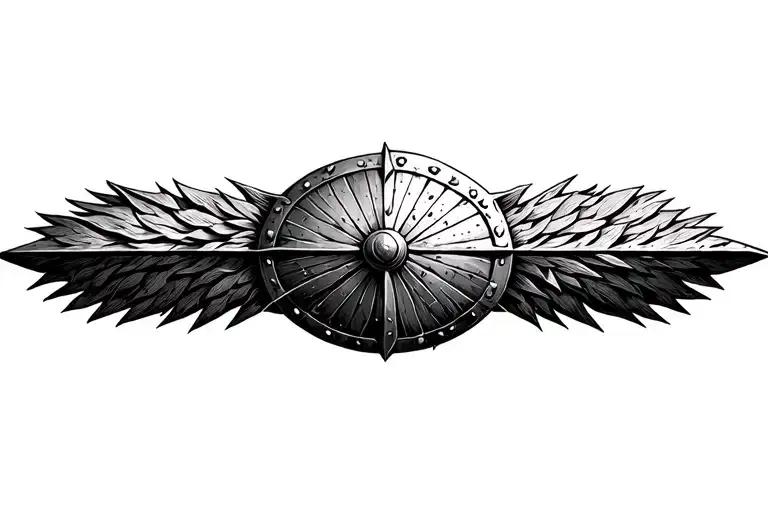 viking shield wall tattoo design idea