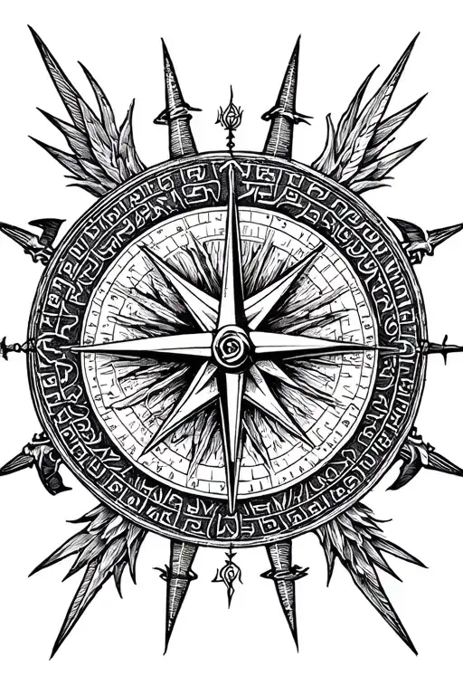 greek mythology compass fine line tattoo design tattoo design idea