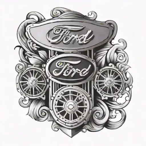 ford v8 emblem tattoo design idea