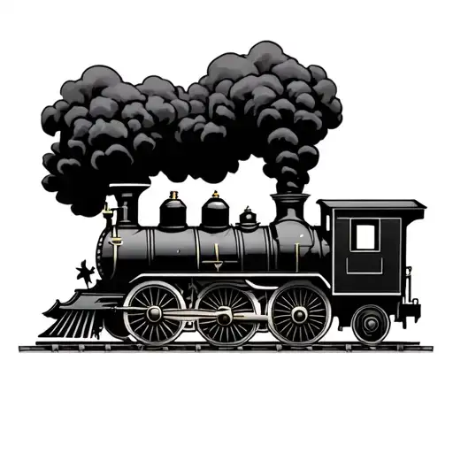 magical steam engine train that circles the ankle  tattoo design idea