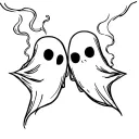 ghosts smoking together tattoo design idea