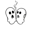 ghosts smoking together tattoo design idea