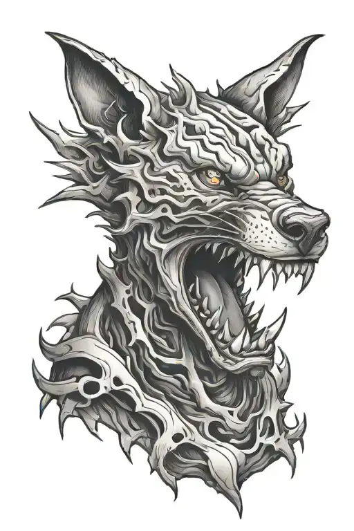 human bites tattoo design idea