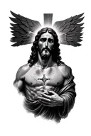 cry jesus christ tattoo design idea