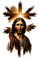 cry jesus christ tattoo design idea