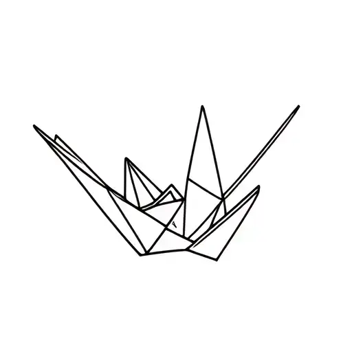 Paper crane combined with eternity symbol tattoo design idea