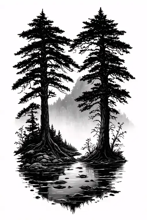 it is what it is in nature scene tattoo design idea