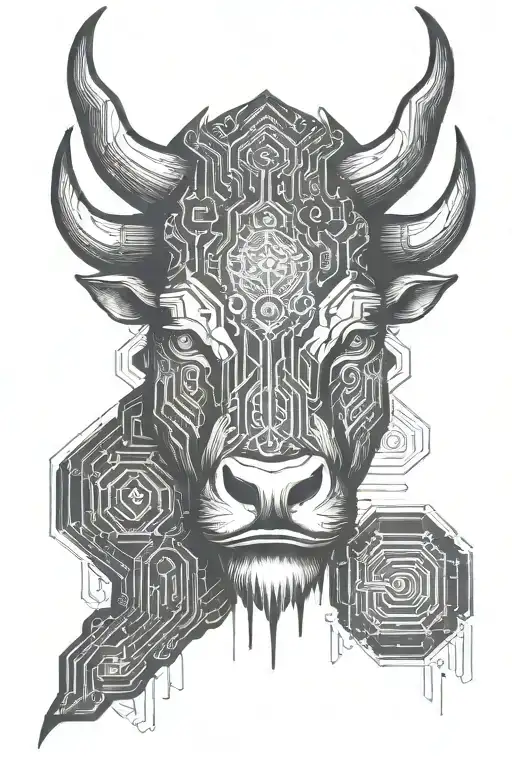 Bull head tattoo tattoo design idea
