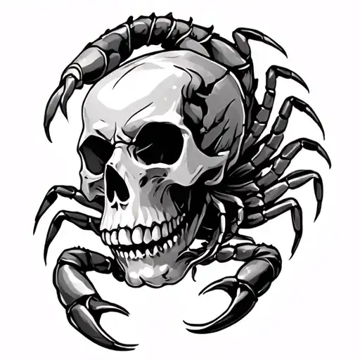 skull and scorpion tattoo design idea