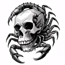 skull and scorpion tattoo design idea