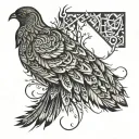 phoenix bird feathers tattoo design idea