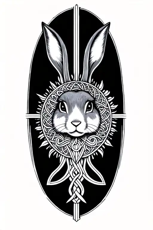 pagan sun moon  hare knotwork tattoo design idea