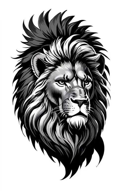 lion and Spartan warrior behind it  tattoo design idea