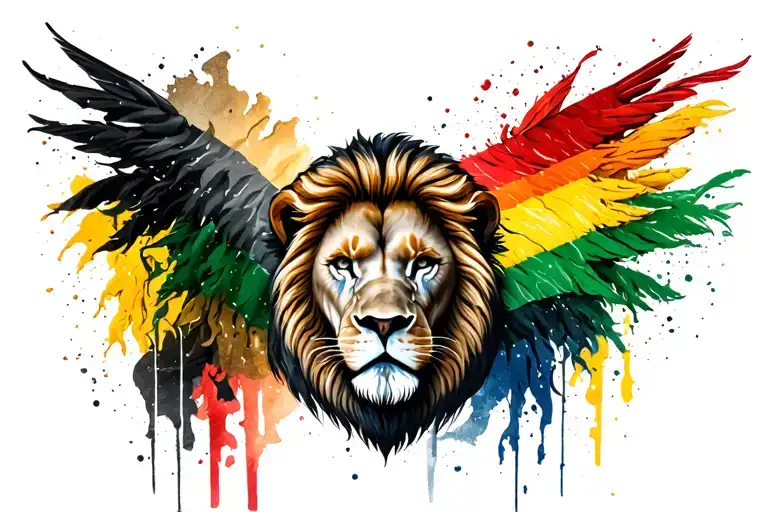 lion rasta lion head tattoo design idea