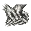 hands being pulled apart tattoo design idea