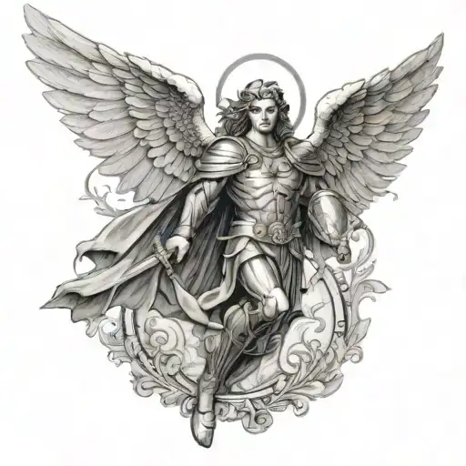 archangel michael angel tattoo design idea