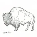 fine line buffalo tattoo design idea
