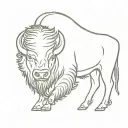 fine line buffalo tattoo design idea