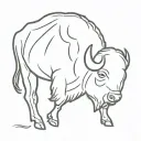 fine line buffalo tattoo design idea
