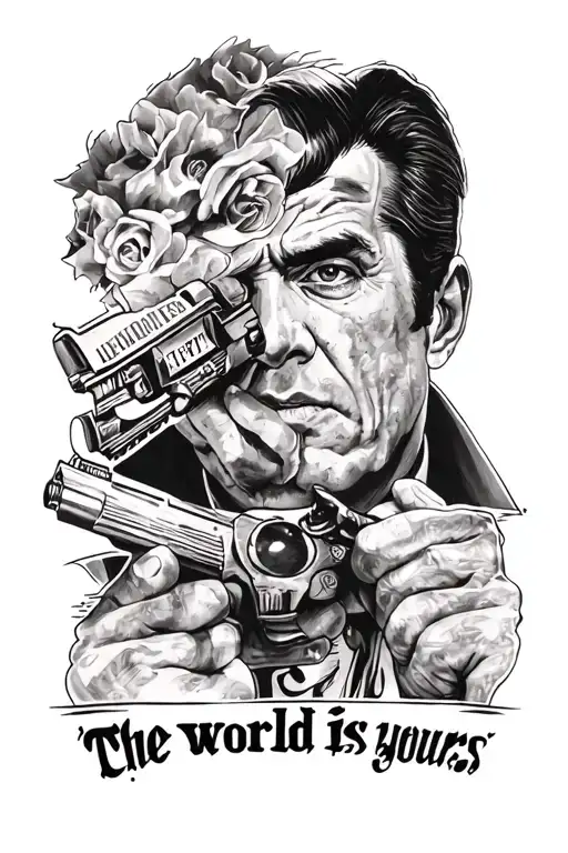 Scarface "The world is yours" tattoo design idea