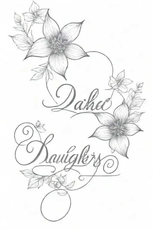 daughters names written tattoo design idea