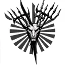 arizona state flag, sun, devil with trident, 602 tattoo design idea