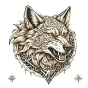 shield wolf tattoo design idea