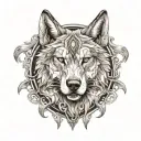 shield wolf tattoo design idea
