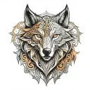 shield wolf tattoo design idea