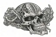 cyborg skeleton tattoo design idea