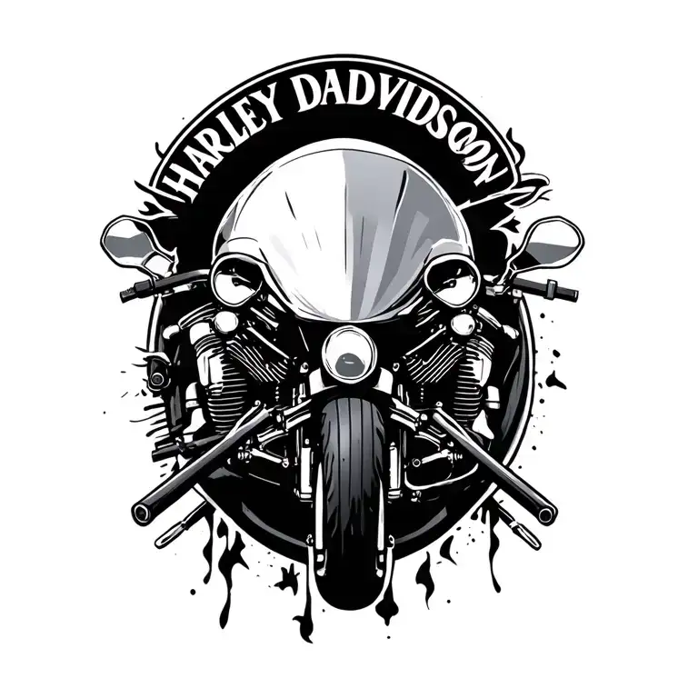 harley davidson motorcycle iron 883 tattoo design idea