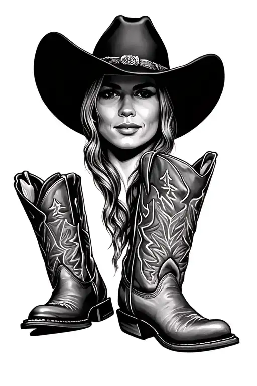 Cowboy Hat And Boots tattoo design idea