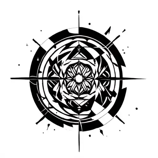 Short sleeve, forearm tattoo. Geometry and abstraction, black. Lines  tattoo design idea