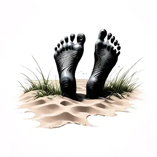 Footprints In The Sand tattoo design idea