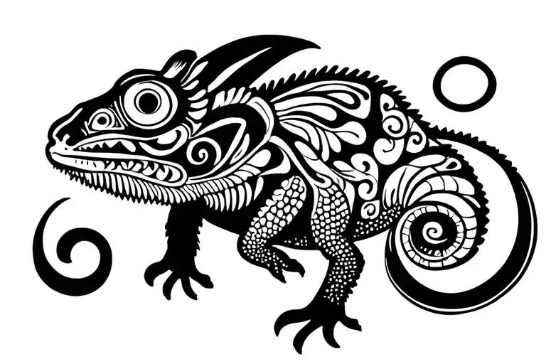 chameleon tattoo design idea