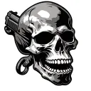Tattoo skull with gun in mouth tattoo design idea