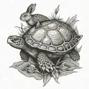 Turtle And Rabbit tattoo design idea