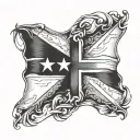 cross with Texas flag intertwined tattoo design idea