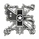 cross with Texas flag intertwined tattoo design idea