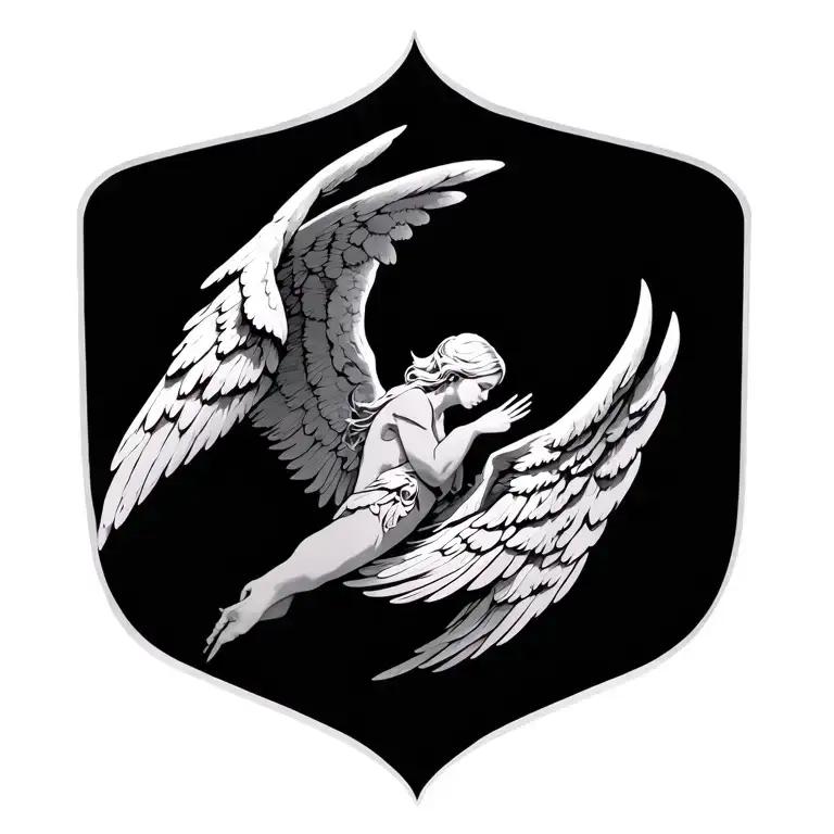 angel wings spread tattoo design idea