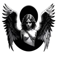 angel wings spread tattoo design idea