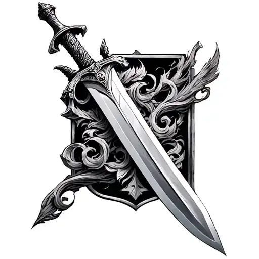 ataraxia sword, narsil sword, sword of gryffindor sword tattoo design idea